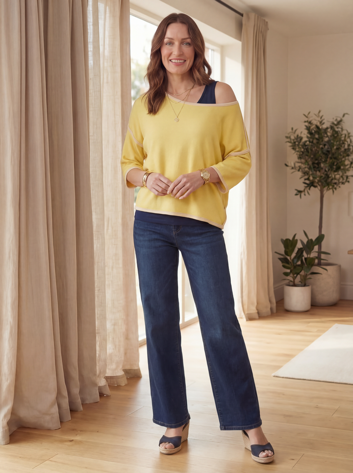 "CHLOE” Relaxed Fit Luxury Top - Yellow