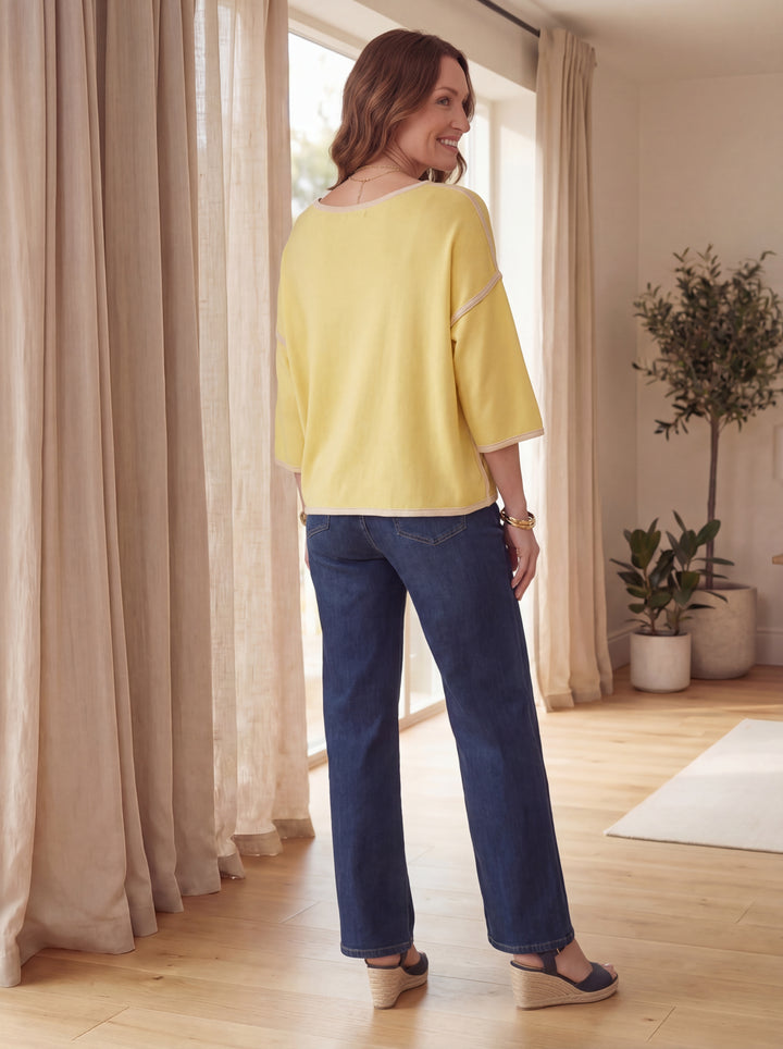 "CHLOE” Relaxed Fit Luxury Top - Yellow