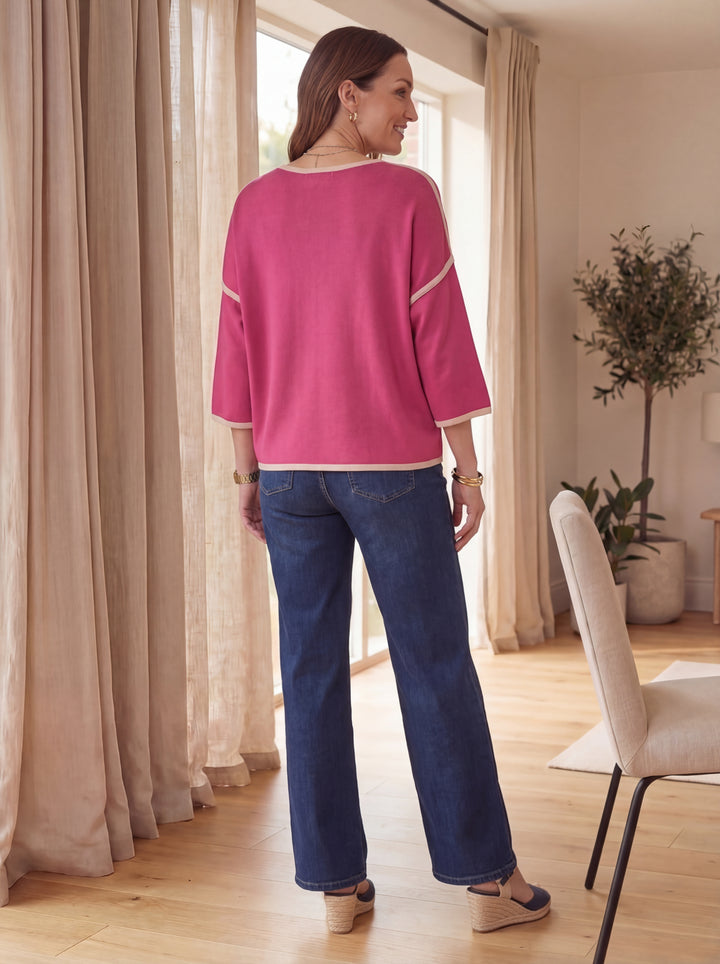 "CHLOE” Relaxed Fit Luxury Top - Cerise Pink