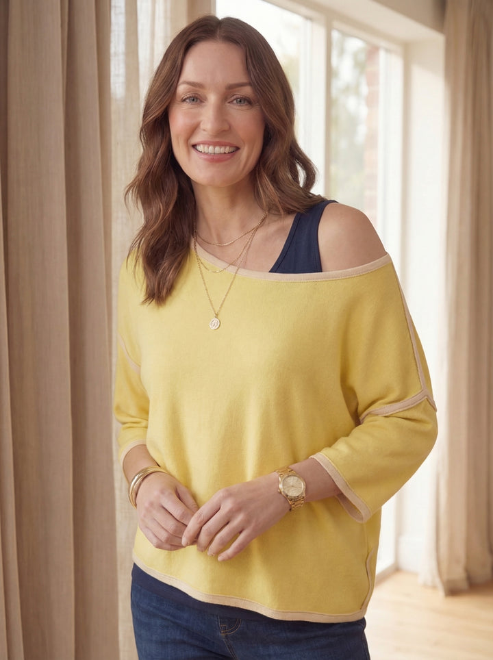 "CHLOE” Relaxed Fit Luxury Top - Yellow