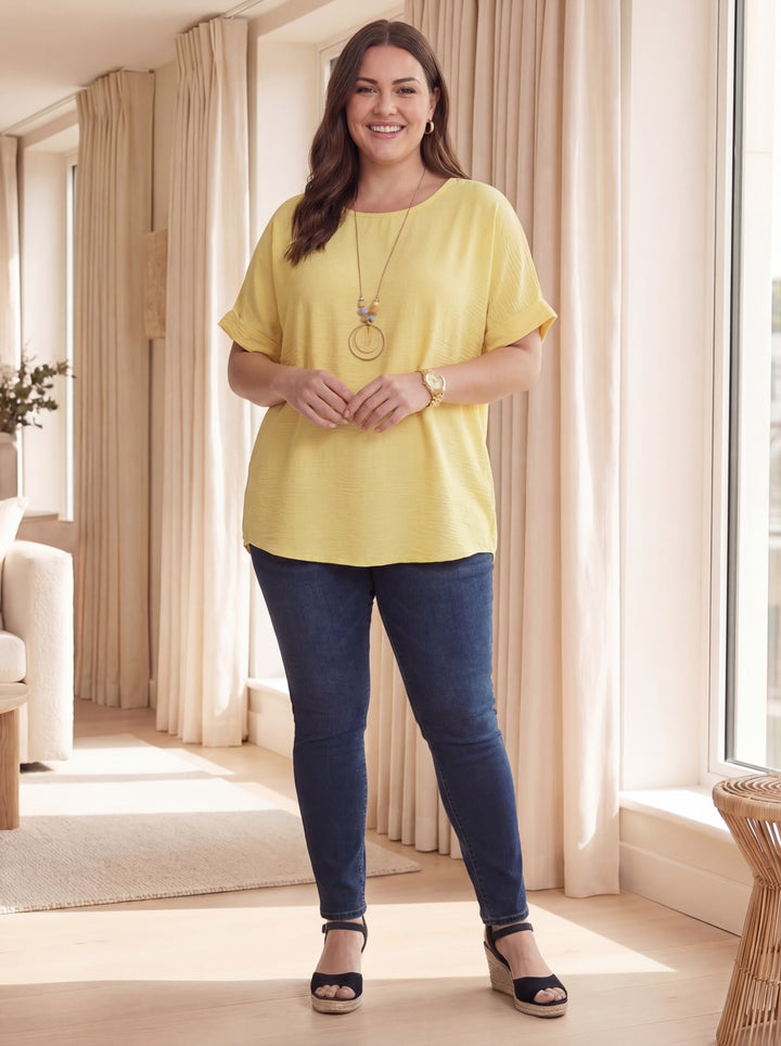 “ARIANA” Relaxed Fit Top/Blouse - Yellow