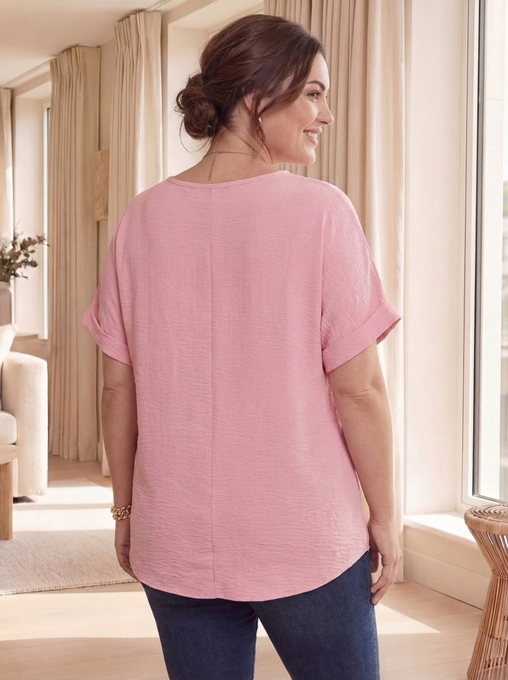 “ARIANA” Relaxed Fit Top/Blouse - Baby Pink