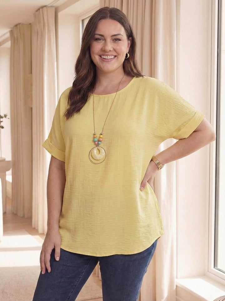 “ARIANA” Relaxed Fit Top/Blouse - Yellow