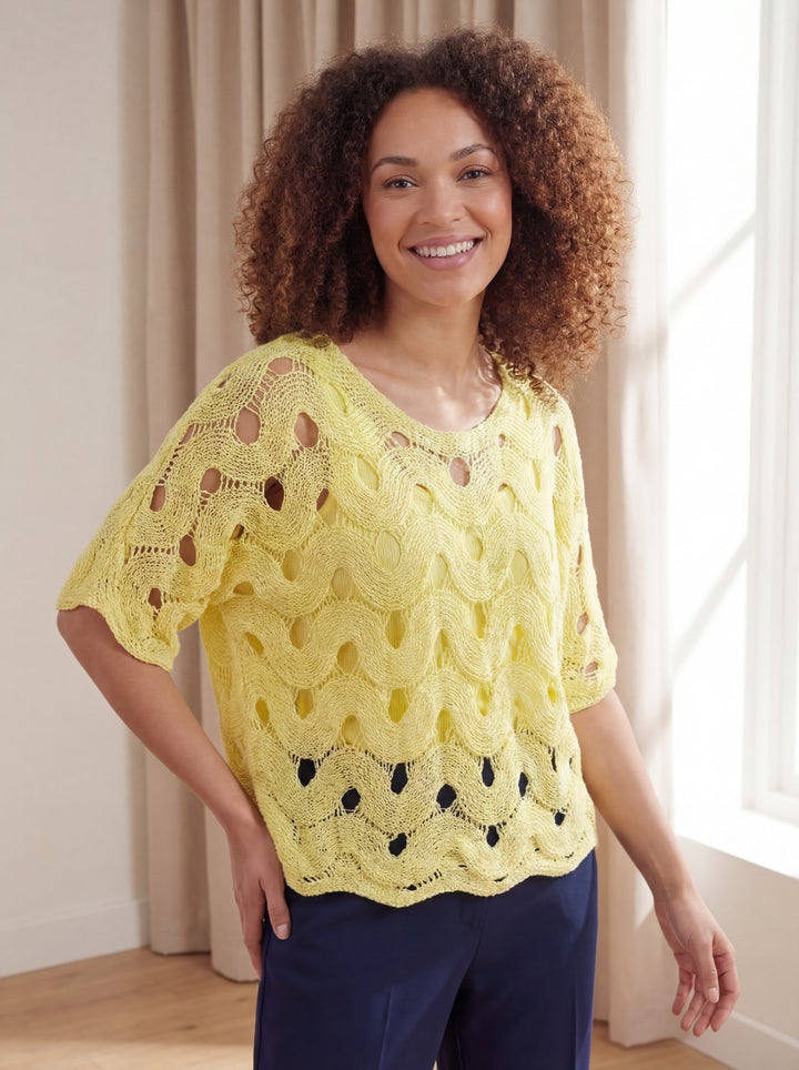 "HANNAH” Crochet Top - Yellow