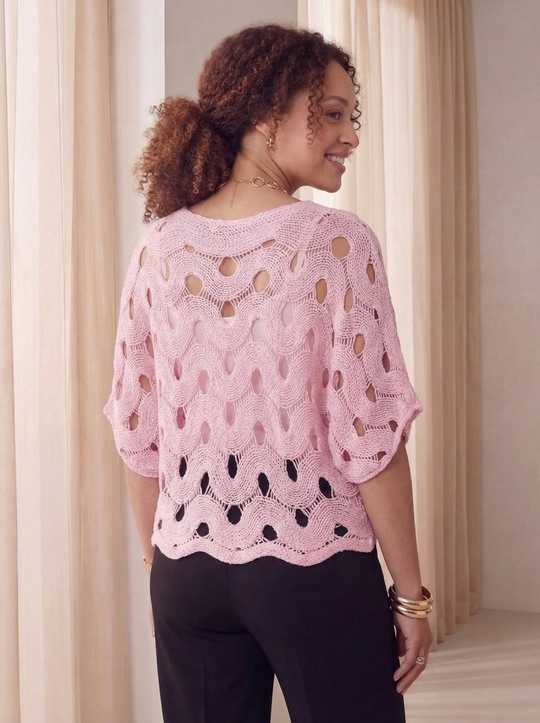 "HANNAH” Crochet Top - Blush Pink