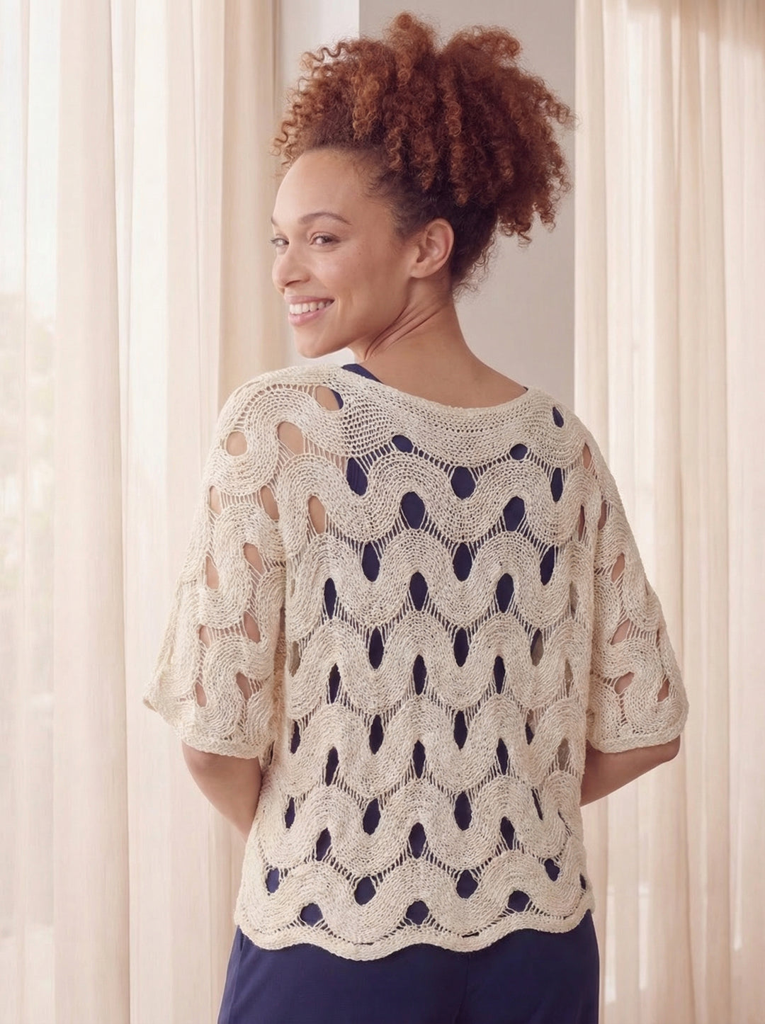 "HANNAH” Crochet Top - Cream