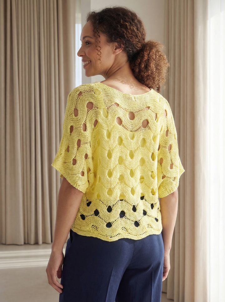 "HANNAH” Crochet Top - Yellow