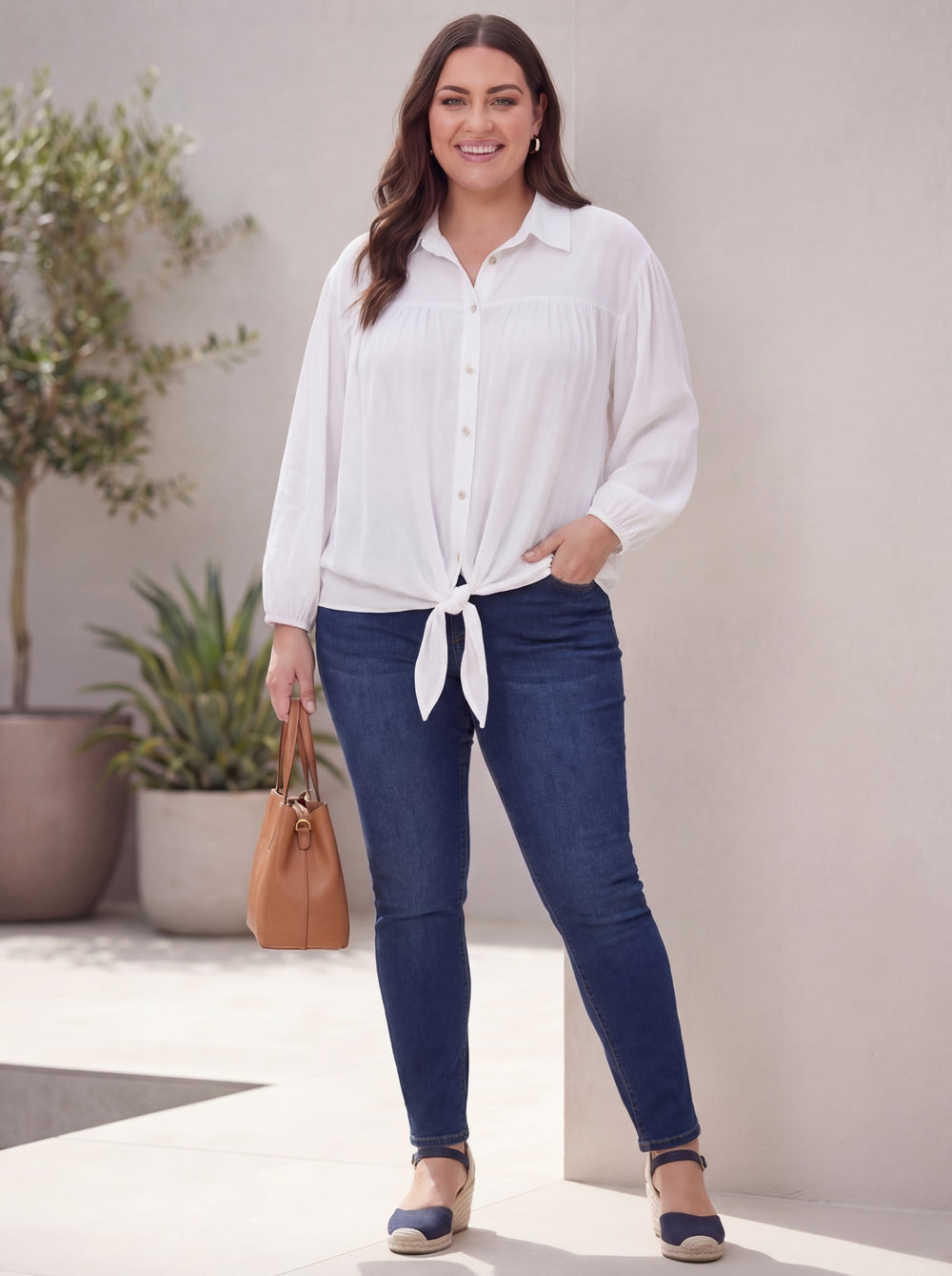 "SALLY" Cotton Shirt / Shacket - White