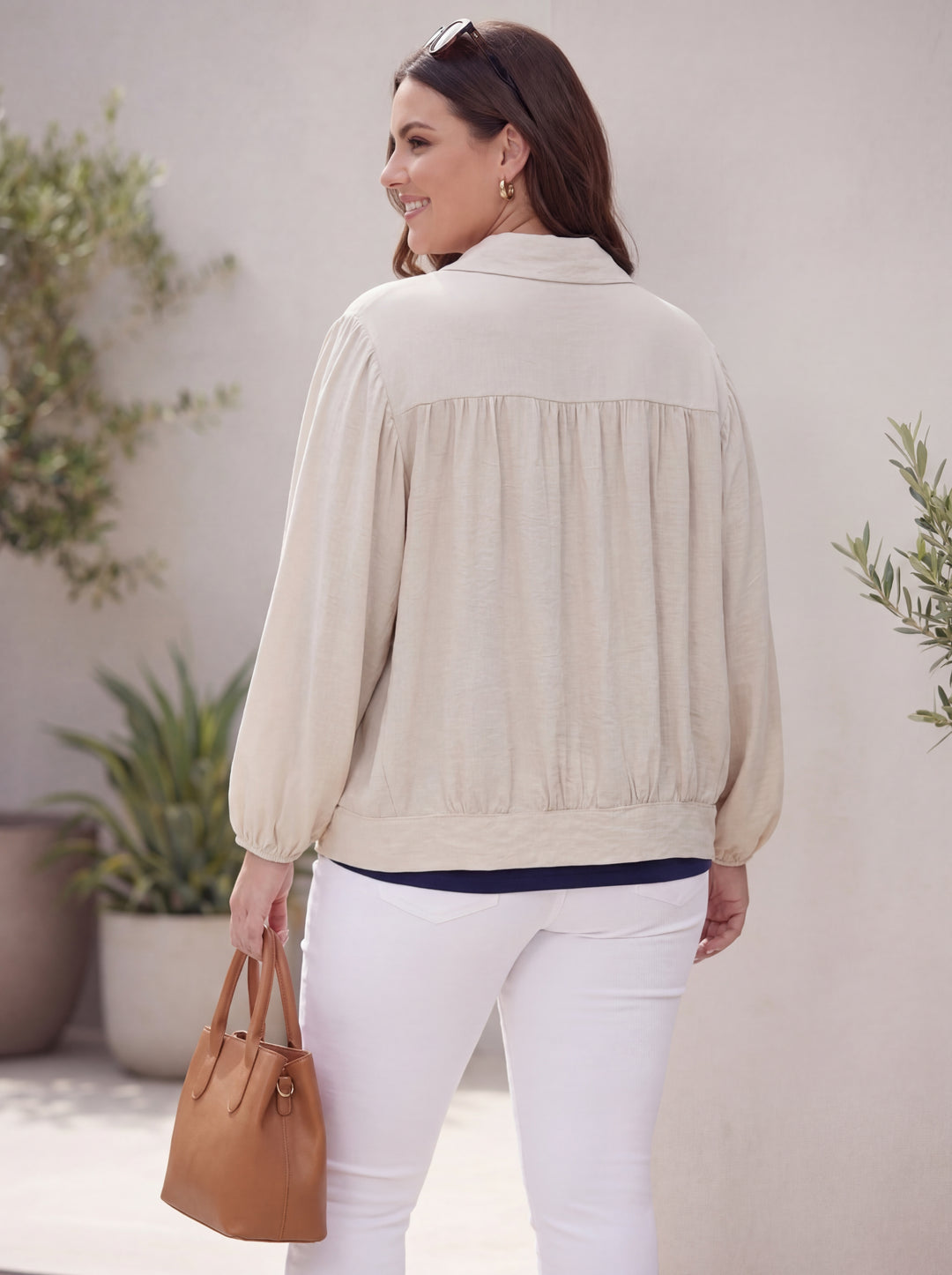 "SALLY" Cotton Shirt / Shacket- Cream