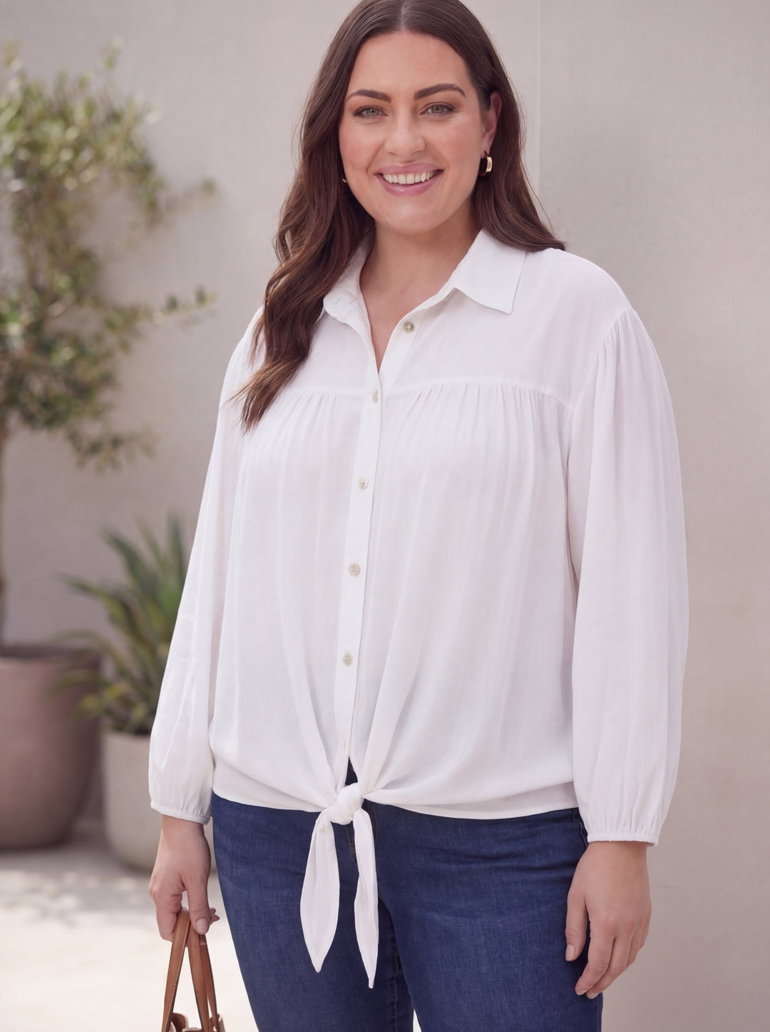 "SALLY" Cotton Shirt / Shacket - White