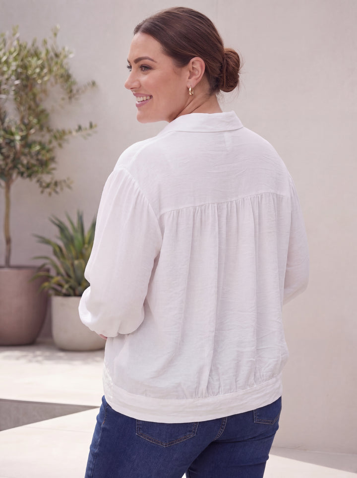 "SALLY" Cotton Shirt / Shacket - White