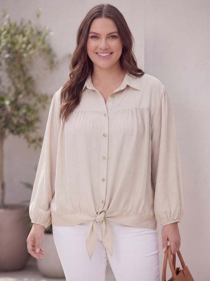 "SALLY" Cotton Shirt / Shacket- Cream