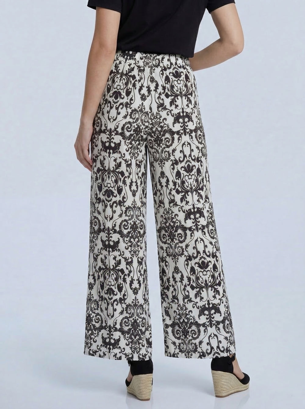 “MILLIE” Paisley Trouser - Black