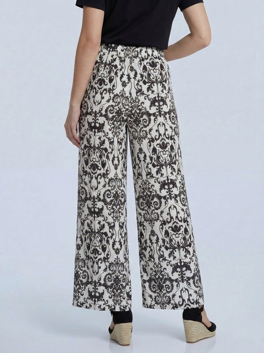 “MILLIE” Paisley Trouser - Black