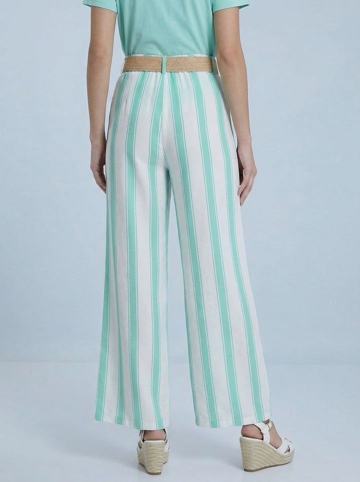 “SYLVIE” Stripe Trousers - Mint