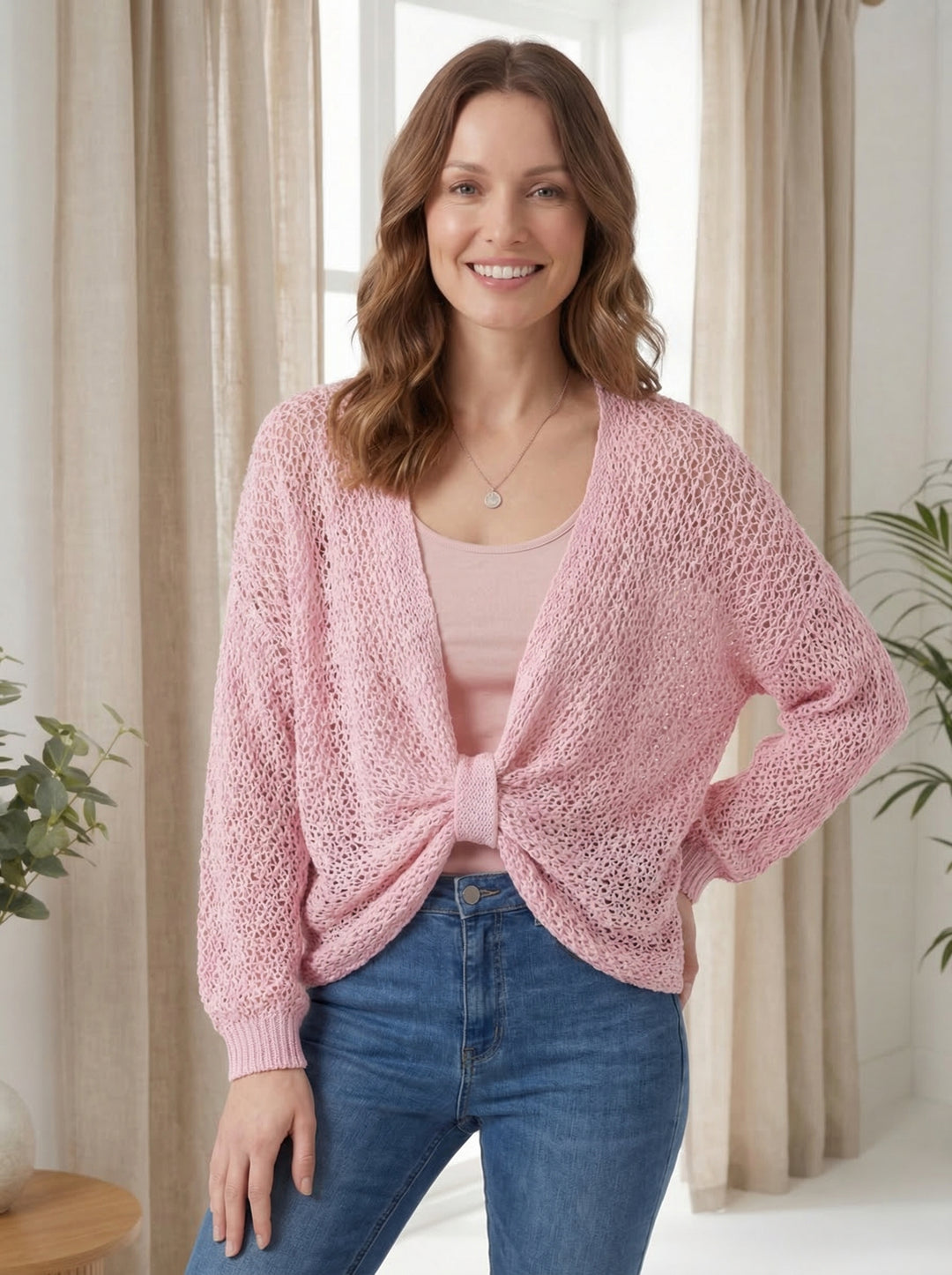 "SOPHIA” Crossover Fine Knit Top