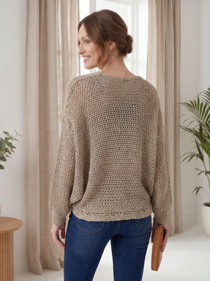 "SOPHIA” Crossover Fine Knit Top