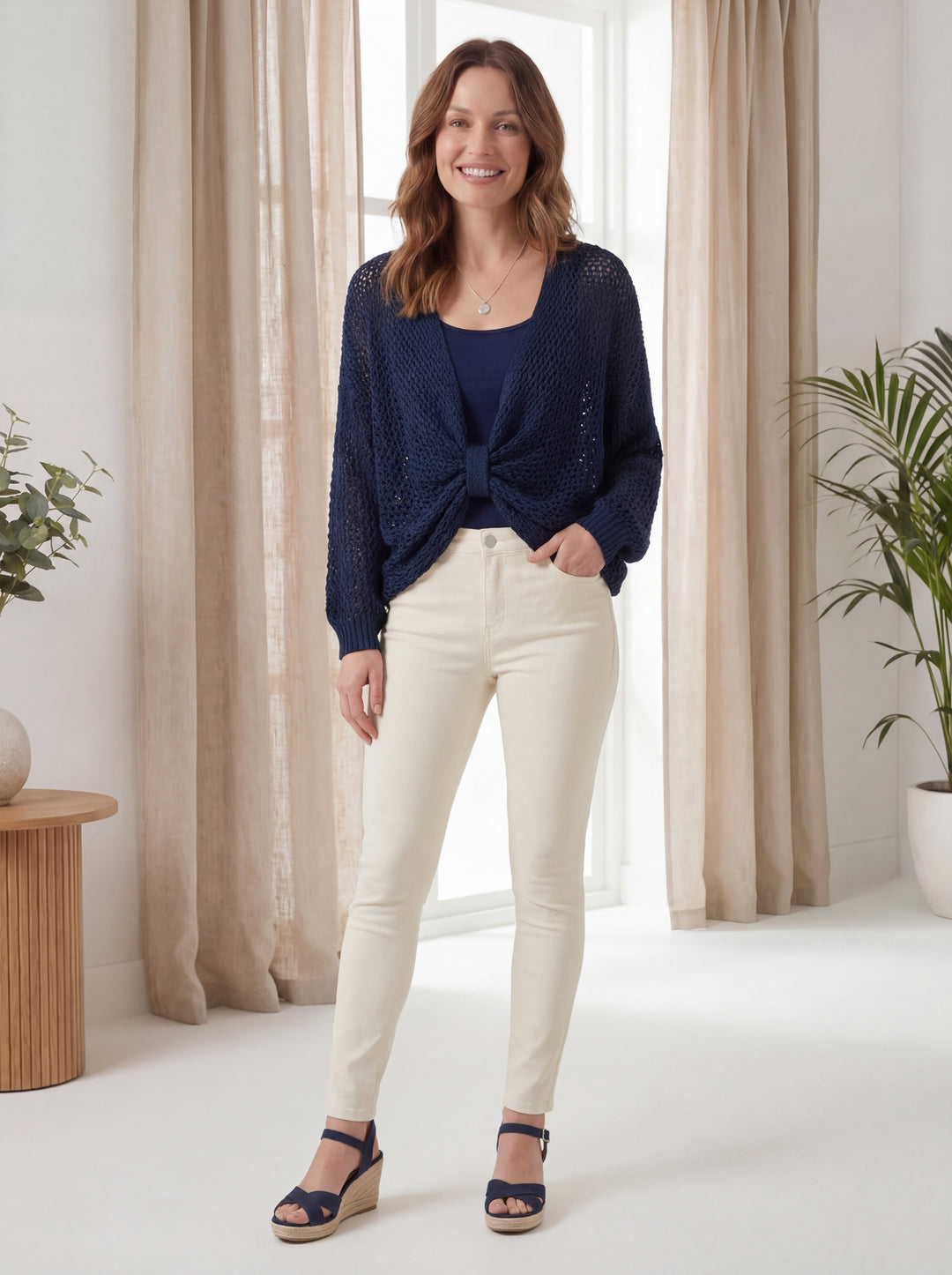 "SOPHIA” Crossover Fine Knit Top