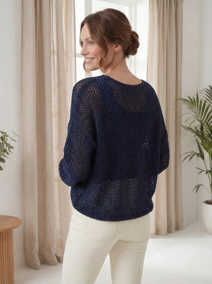 "SOPHIA” Crossover Fine Knit Top