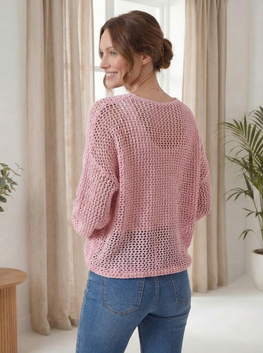 "SOPHIA” Crossover Fine Knit Top