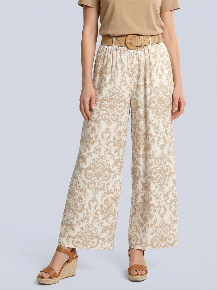 “MILLIE” Paisley Trouser - Beige
