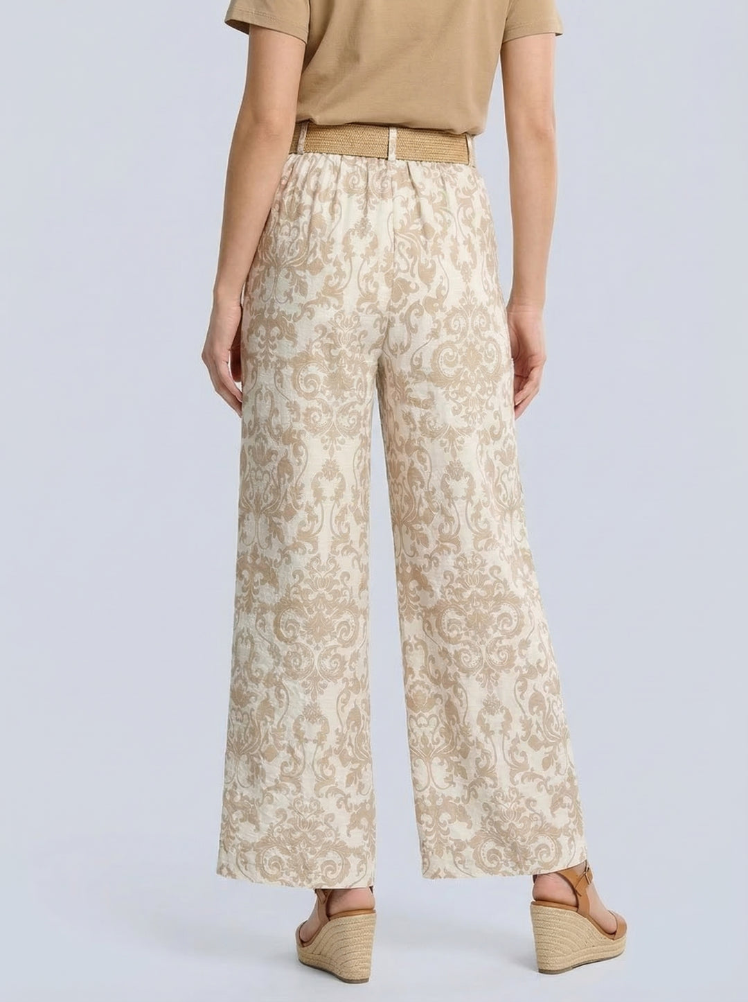 “MILLIE” Paisley Trouser - Beige