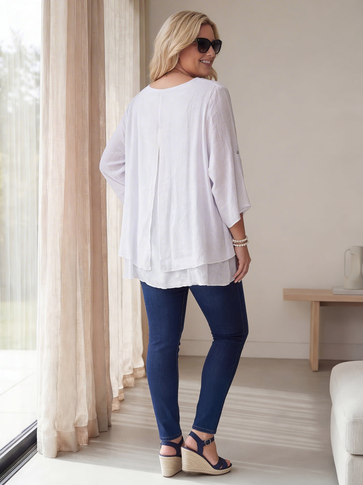 "SCARLETT” Relaxed Fit Split Back Top