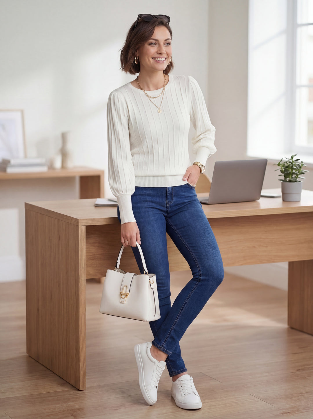 "STELLA” Soft Knit Jumper - White