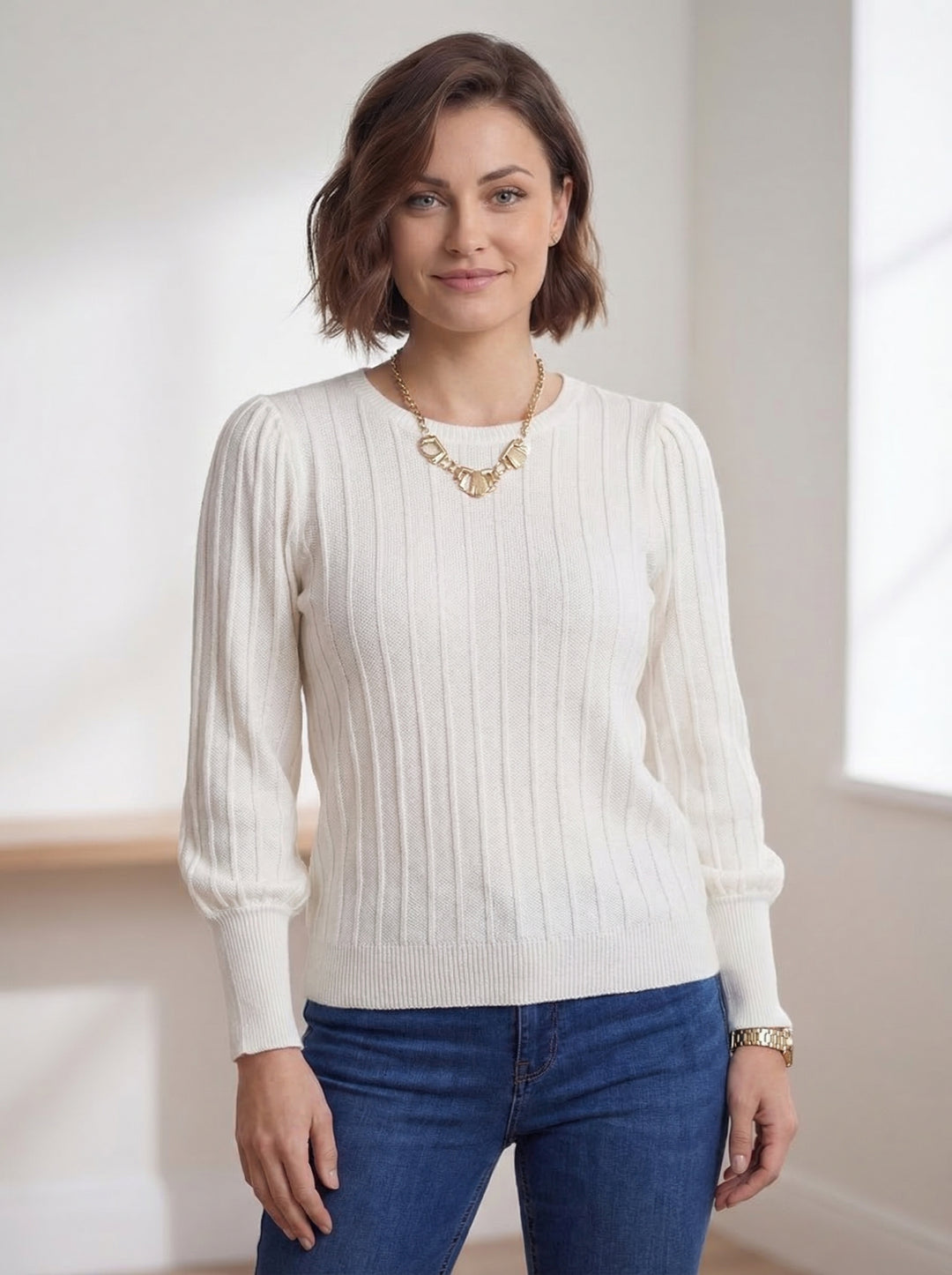 "STELLA” Soft Knit Jumper - White