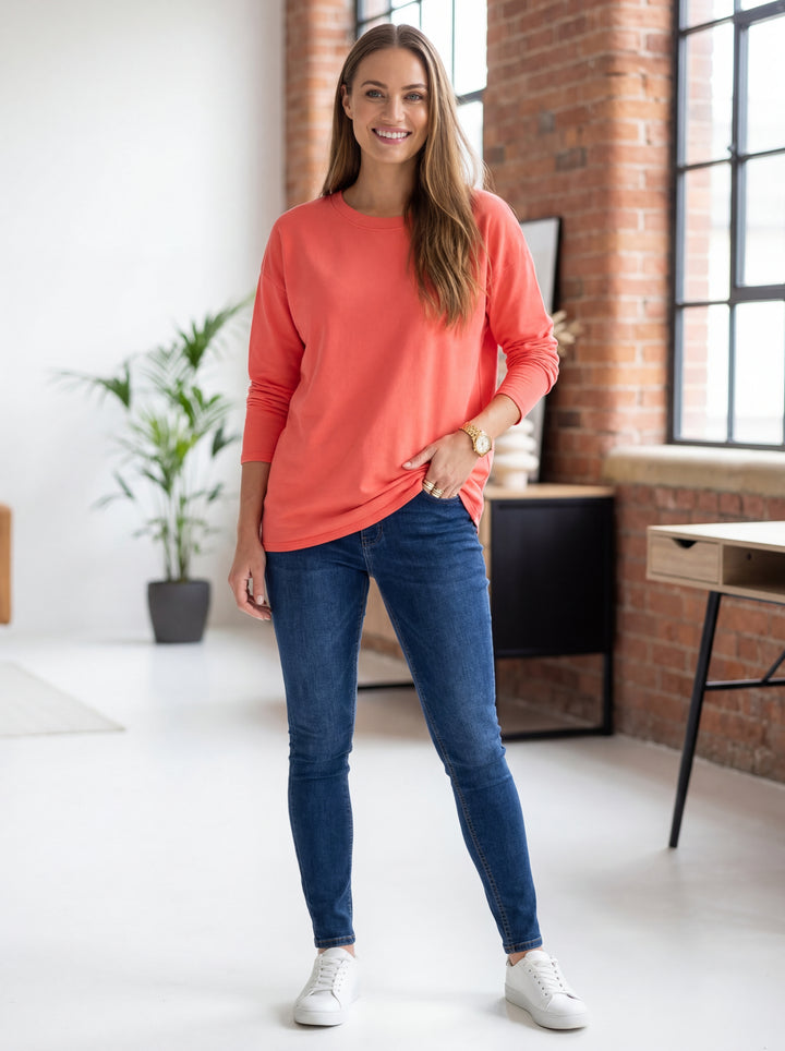 “ADELE” Longsleeve  Premium T-Shirt - Coral