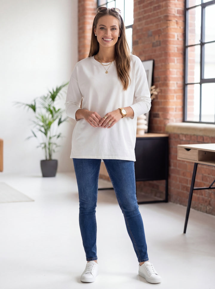 “ADELE” Longsleeve  Premium T-Shirt - White