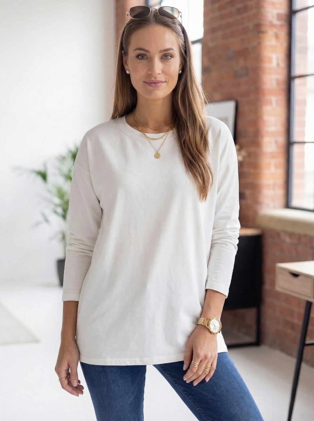 “ADELE” Longsleeve  Premium T-Shirt - White