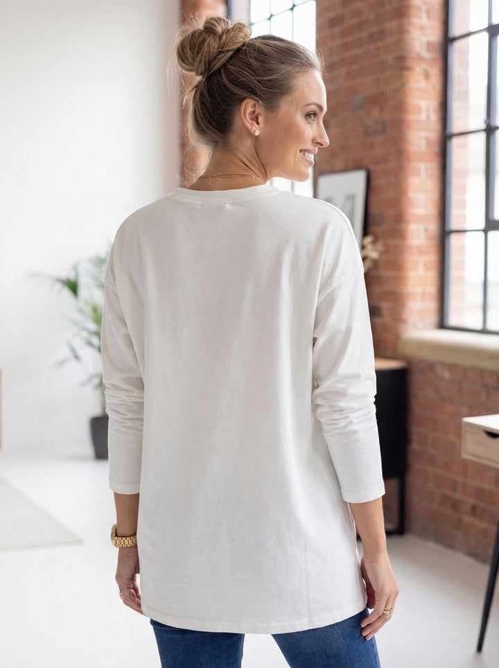 “ADELE” Longsleeve  Premium T-Shirt - White