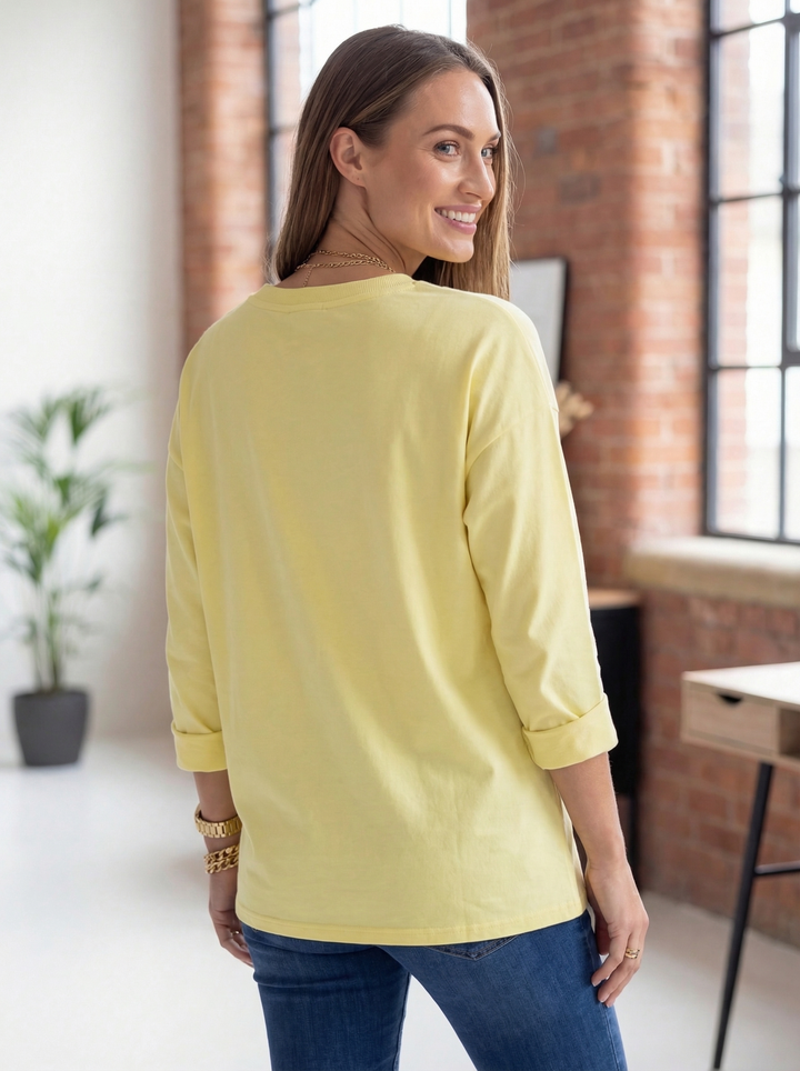 “ADELE” Longsleeve  Premium T-Shirt - Yellow