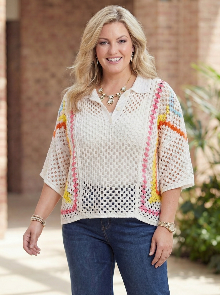 "KATHERINE” PREMIUM Crochet Top - White