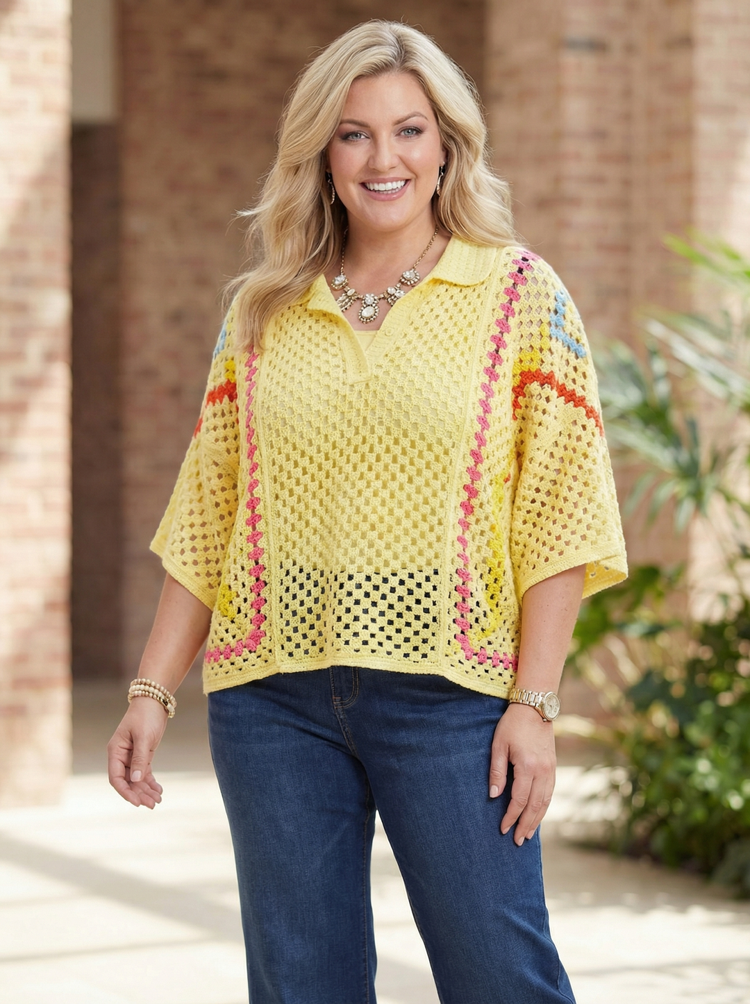 "KATHERINE” PREMIUM Crochet Top - Yellow