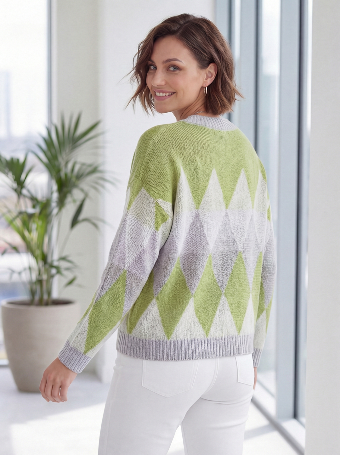 "JENNY” Soft Knit Jumper - Lime Green