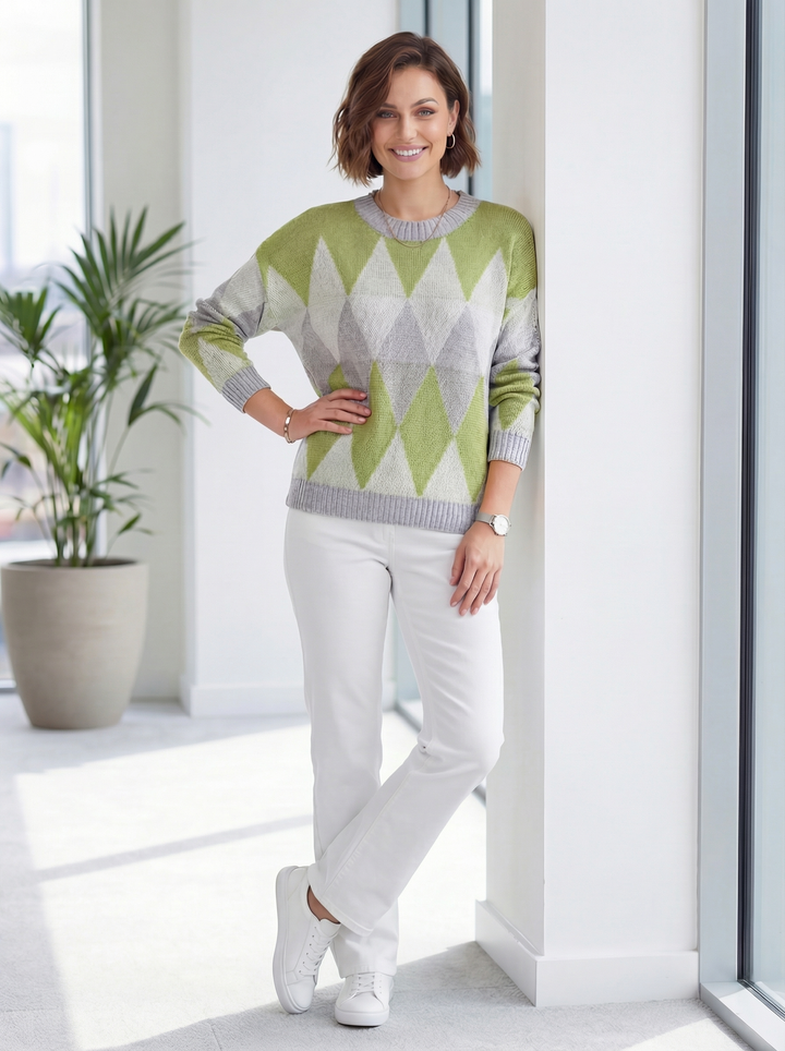 "JENNY” Soft Knit Jumper - Lime Green