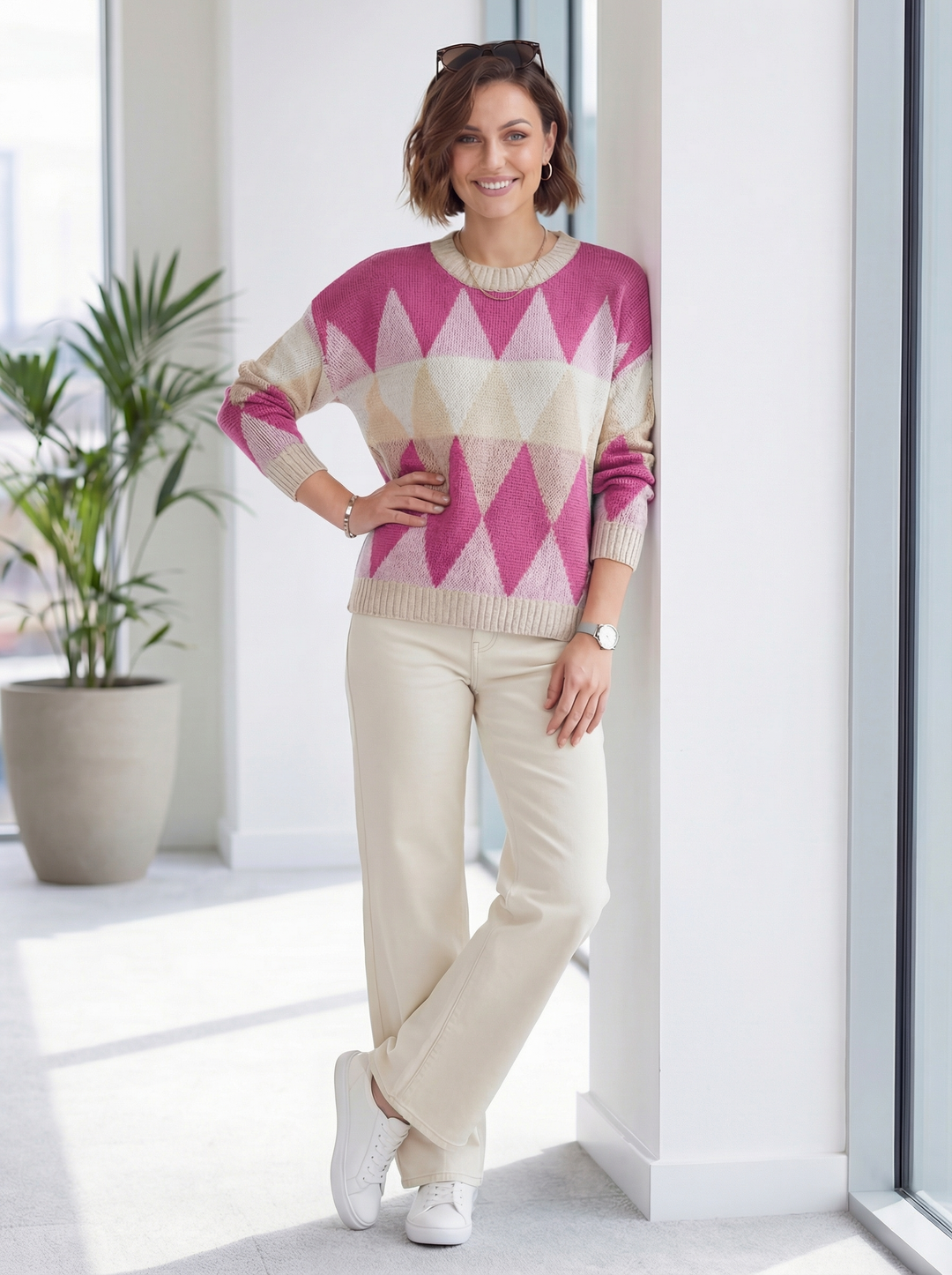 "JENNY” Soft Knit Jumper - Cerise Pink