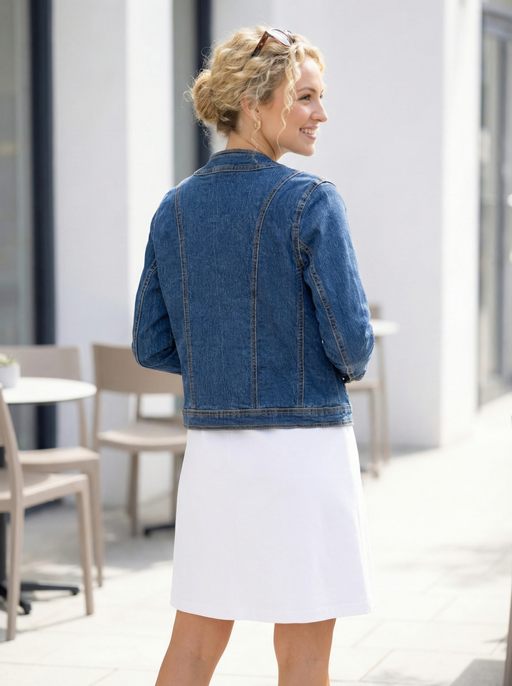 "LIV” Military Denim Jacket - Dark Denim