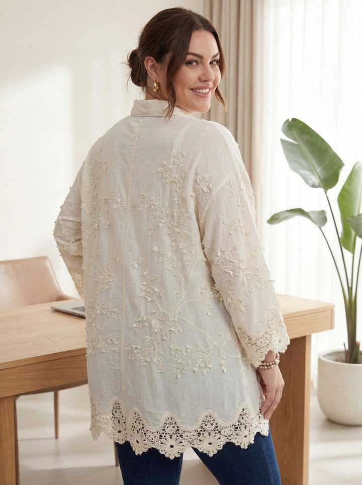 “SYDNEY” Broderie Shirt/ Tunic - Cream
