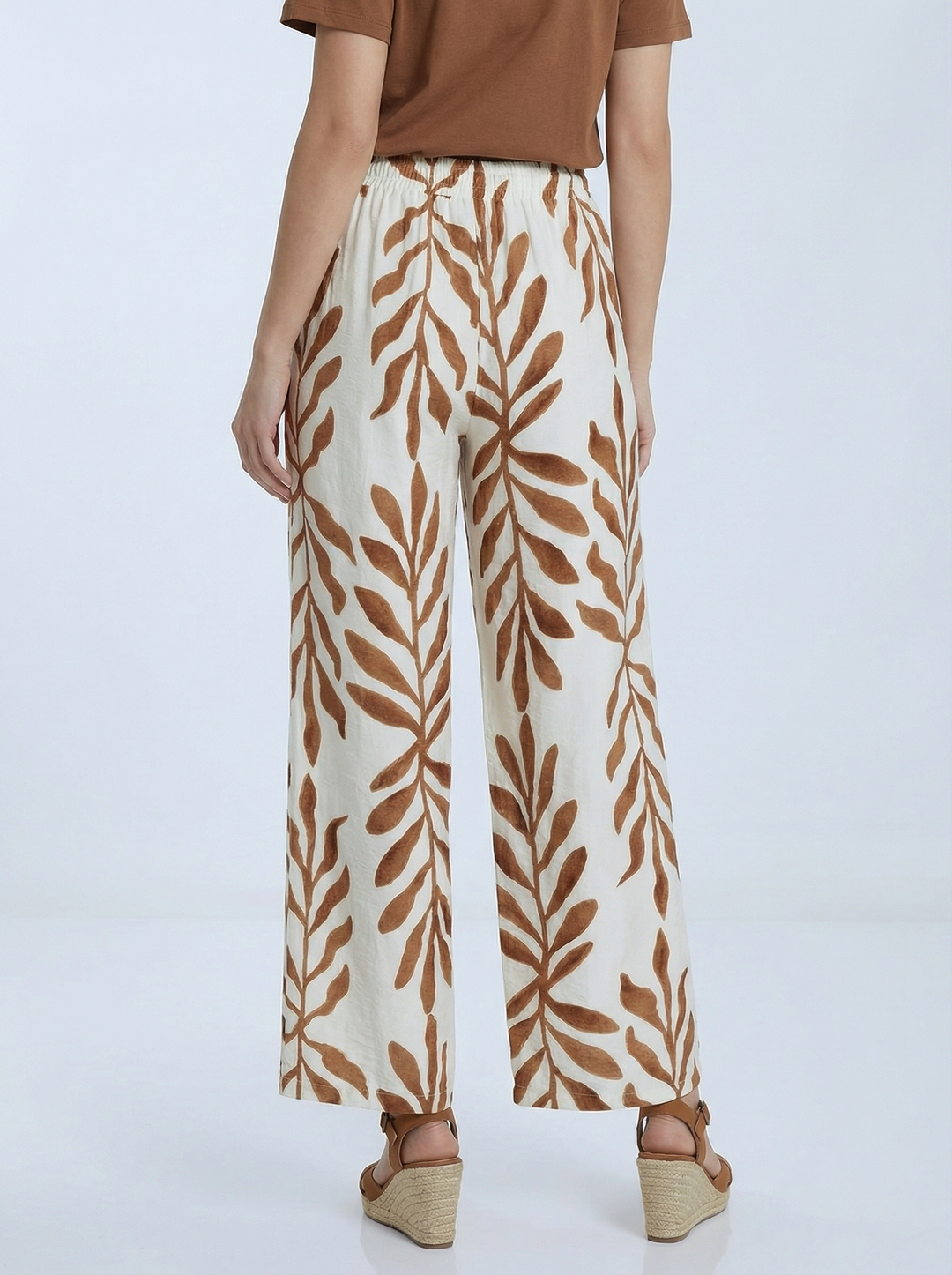 "EMILIA”  Print Trouser  - LIMITED EDITION - Brown & Cream