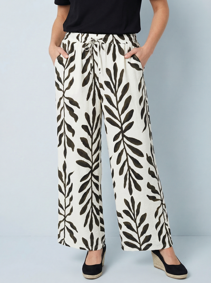 "EMILIA”  Print Trouser  - LIMITED EDITION - Black & Cream