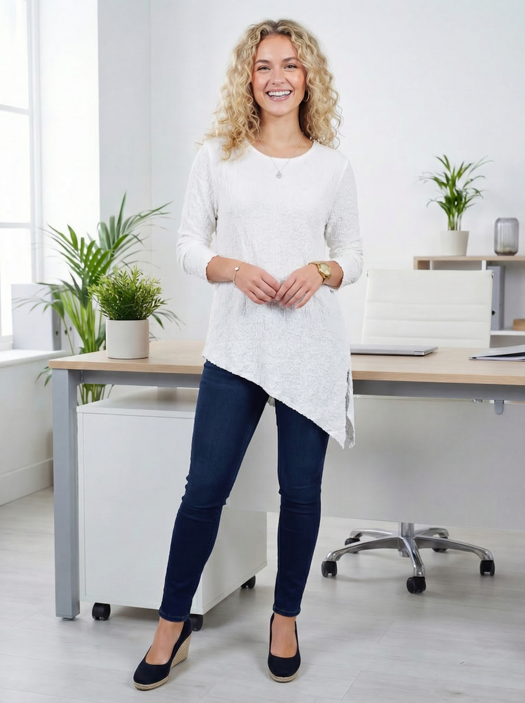 "TERESA” Asymetric Textured  Top