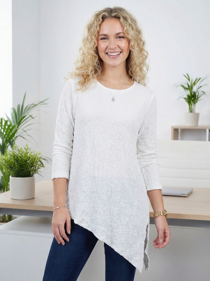 "TERESA” Asymetric Textured  Top