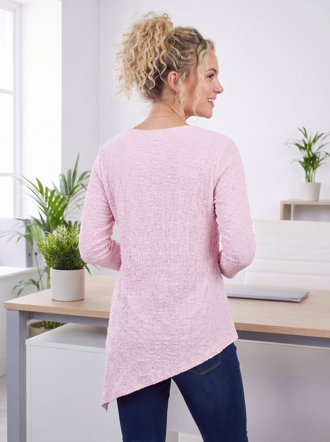 "TERESA” Asymetric Textured  Top