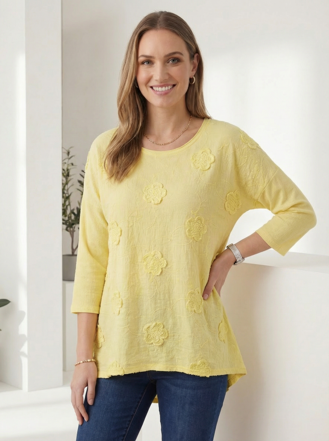 "OLIVIA” 3D FLORAL TOP