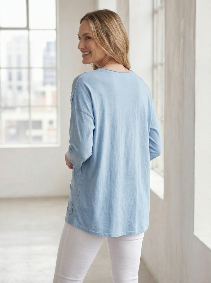 "OLIVIA” 3D FLORAL TOP