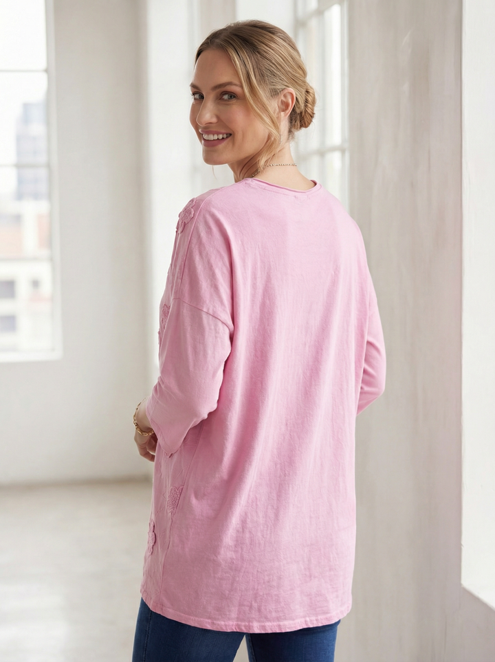 "OLIVIA” 3D FLORAL TOP