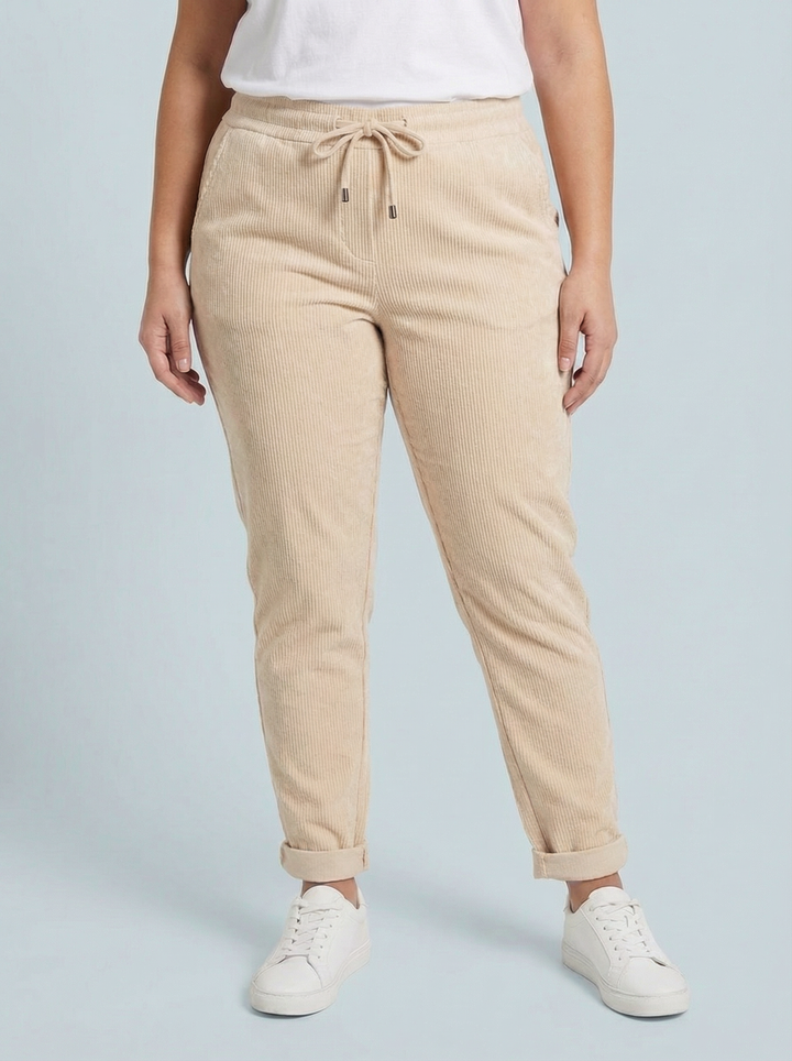 "CARMELA" Corduroy Trouser - Cream